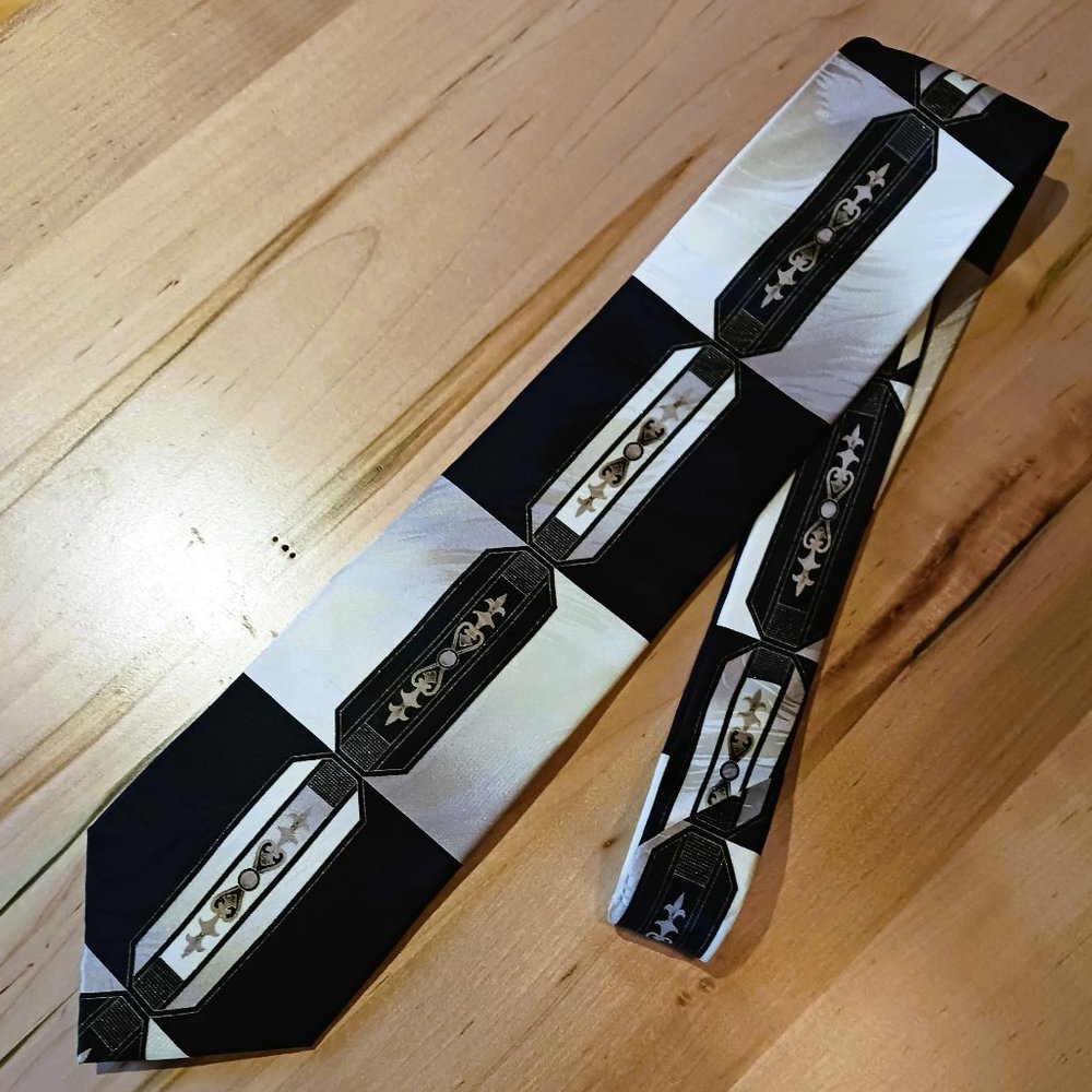 *5 for $25* STRIKING Tie Covington Black & Cream Ties EUC